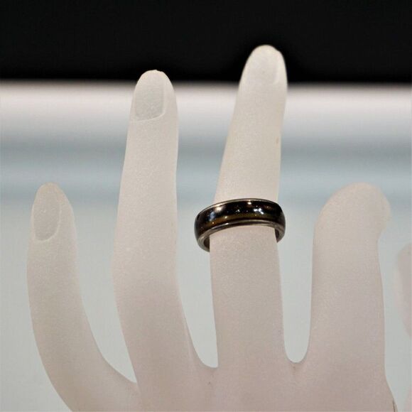 Silver Tone Glittered Unisex Mood Ring Band Size 6 Estate - Picture 7 of 7